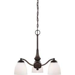 3-light Prairie Bronze Chandelier Brown Metal Energy Efficient