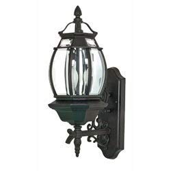 Central Park 3-Light Textured Black/Clear Outdoor Wall Lantern Black