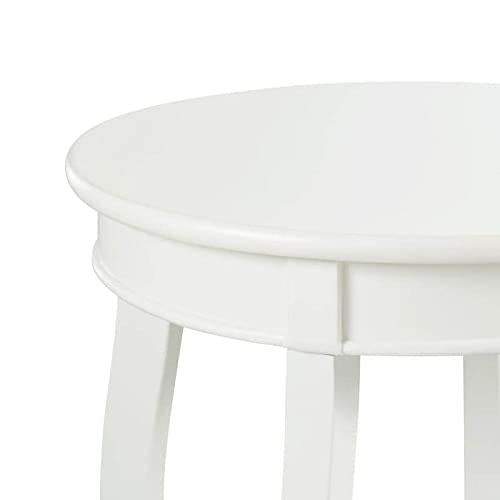 Penelope White Round Table with Shelf Beach Modern Contemporary MDF Wood Painted - Diamond Home USA