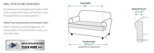 SureFit Cotton Duck Canvas T Cushion Loveseat Slipcovers Loveseat Cover Cotton Natural - Diamond Home USA