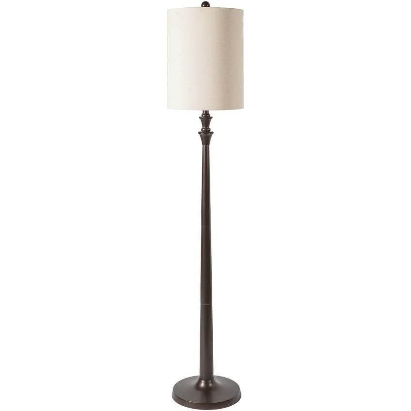 Traditional Bronze Floor Lamp 64" h X 12" w 12" d Black White - Diamond Home USA