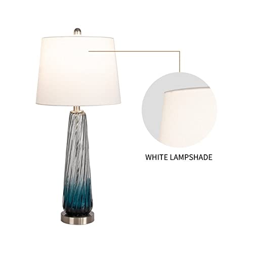 28.75" Gradient Blue Bedside Table Lamp Set (Set of 2) Clear Modern Contemporary - Diamond Home USA