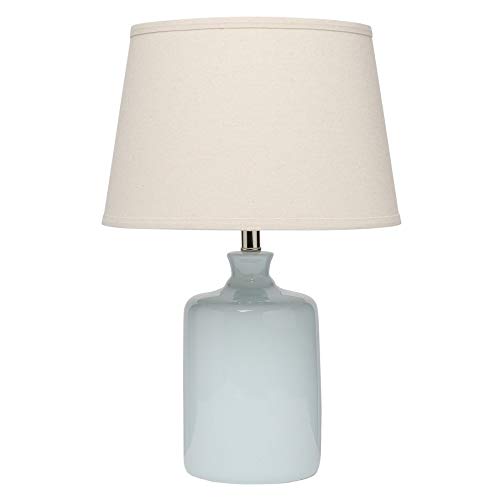Light Blue Milk Jug Table Lamp with Tapered Shade Transitional