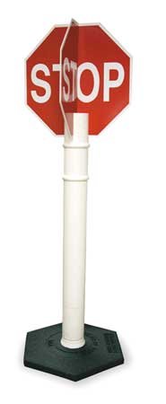4-Way Stop Sign with Base 56" x 11" Red