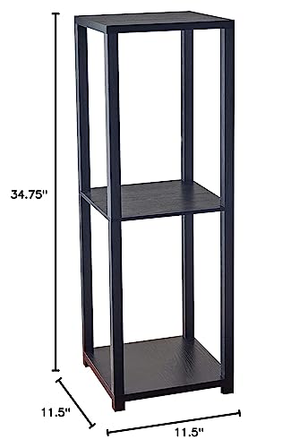 Tall Pedestal Black Modern Contemporary Square Wood - Diamond Home USA