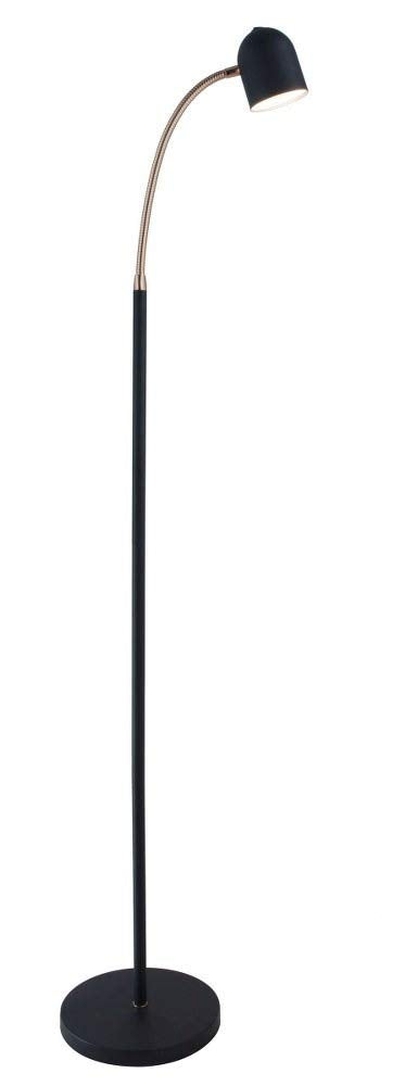 Lite Source Tiara Black and Brass LED Gooseneck Floor Lamp - Diamond Home USA