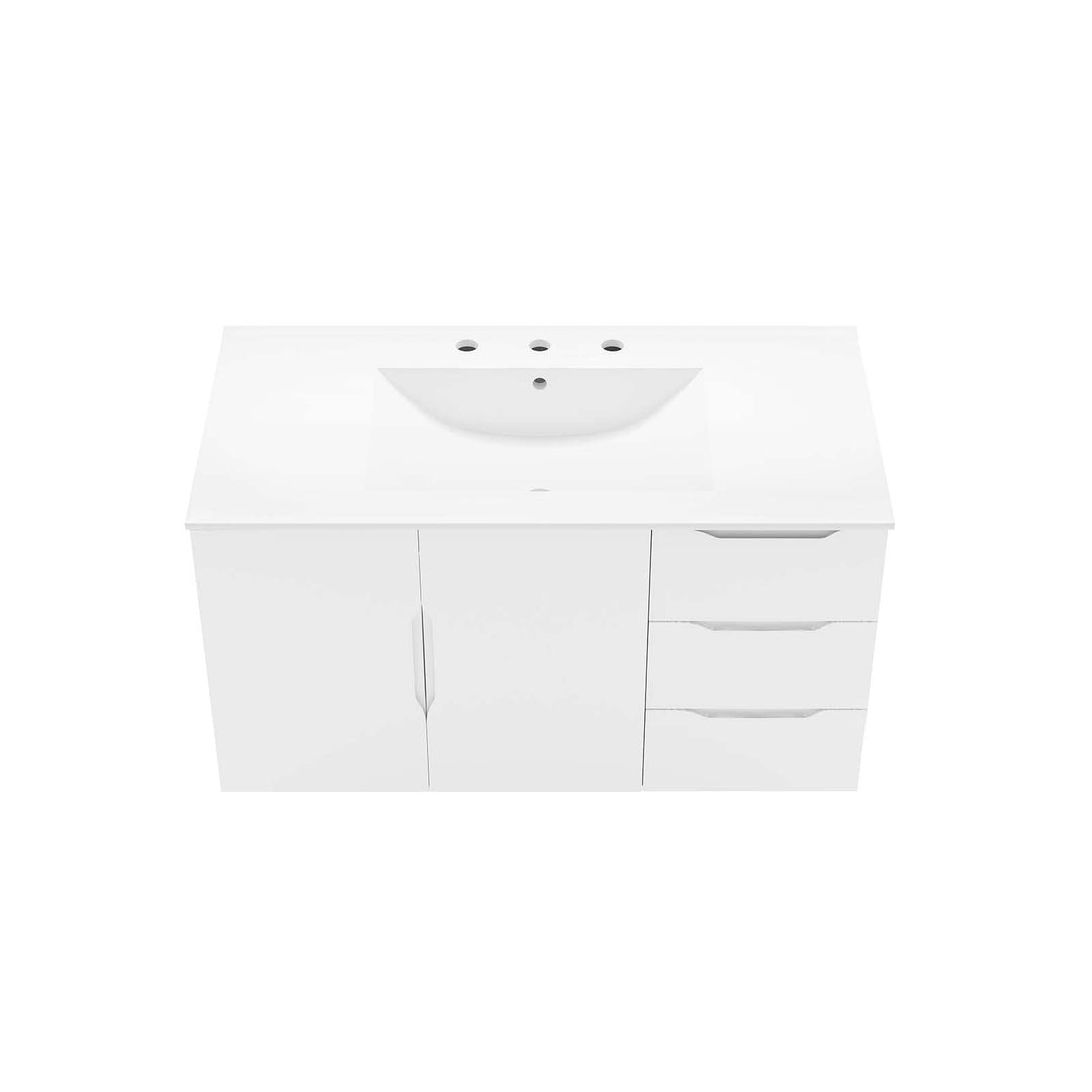 Modway Vitality 36" Bathroom Vanity 36 Inch White White - Diamond Home USA