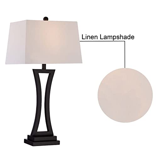 30.75" Bedside Table Lamp Set (Set of 2) Black Modern Contemporary - Diamond Home USA