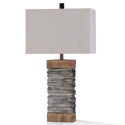 Darley Silver and Natural Wood Painted Table Lamp - Diamond Home USA