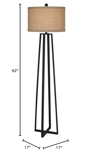 Fangio Lighting 1477 62" Molded Metal Floor Lamp Black - Diamond Home USA