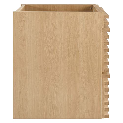 Modway Render 24" Wall-Mount Bathroom Vanity Cabinet in Oak-Sink Basin Not - Diamond Home USA