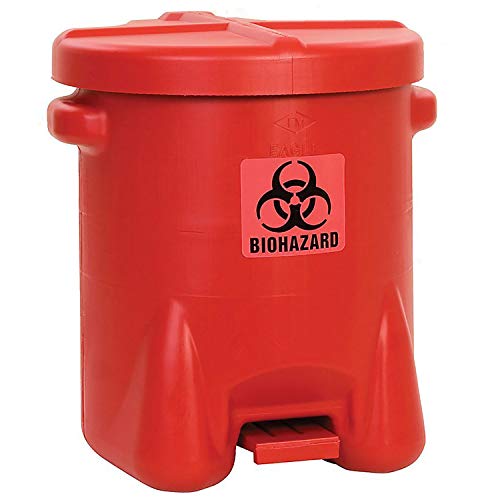 14 Gallon Safety Biohazardous Waste Can Red - Diamond Home USA