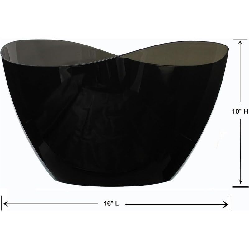 Black Wave Party Tub Plastic - Diamond Home USA