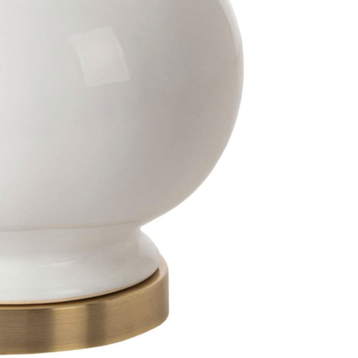 Glossy Curvy Modern Table Lamp 29" h X 16" w 16" d Gold White Contemporary - Diamond Home USA