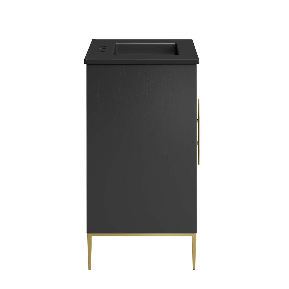 Modway Awaken Bathroom Vanity Cabinet 30" Black Black - Diamond Home USA