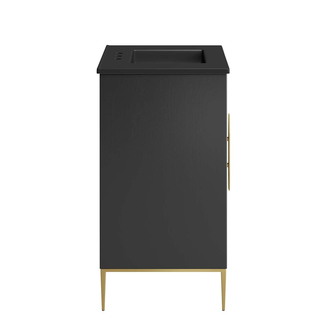 Modway Awaken Bathroom Vanity Cabinet 30" Black Black - Diamond Home USA