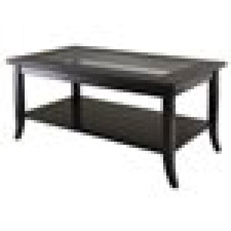 Genoa Square Coffee Table solid and composite Assembly required Espresso with - Diamond Home USA