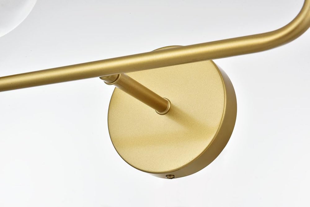 Living District Genesis 4-Light Iron & Glass Bath Sconce in Brass/Clear - Diamond Home USA