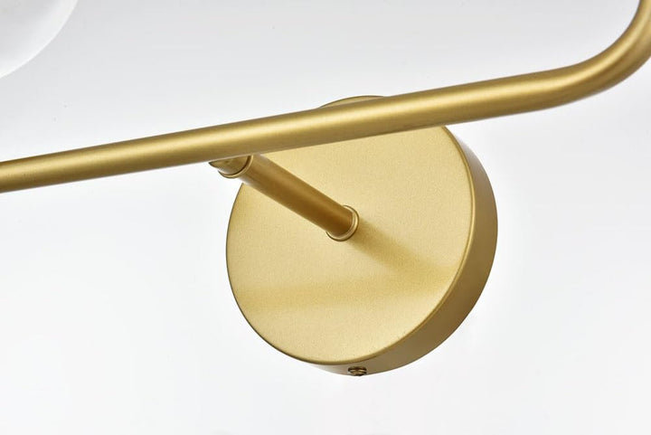 Living District Genesis 4-Light Iron & Glass Bath Sconce in Brass/Clear - Diamond Home USA