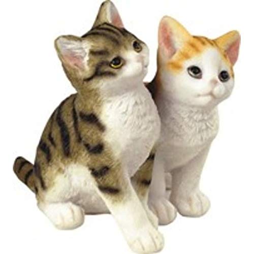 4" H Brown and Orange Sitting Side Figurines Polyresin
