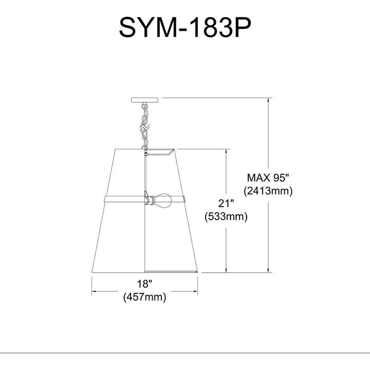 Dainolite SYM-183P-AGB-WH3 Light White Pendant - Diamond Home USA