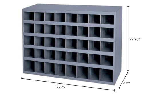 Durham 349-95 Gray Cold-Rolled Steel 40-Opening Bin 33-3/4" Width x 22-1/4" - Diamond Home USA