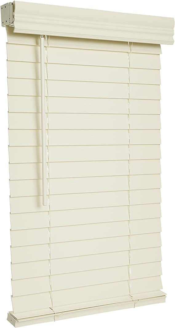 LOTUS & WINDOWARE Cordless 2" Faux Wood Blind 24.5" Wide x 72" Long Alabaster 24.5" W x 72" L