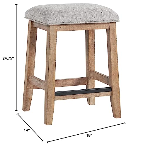 Intercon Highland Backless Bar Stool with Cushion Seat Set of 2 Sandwash - Diamond Home USA