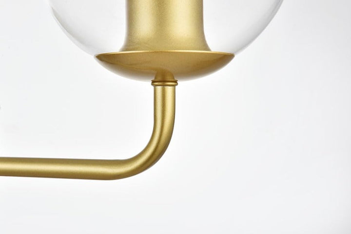 Living District Genesis 4-Light Iron & Glass Bath Sconce in Brass/Clear - Diamond Home USA