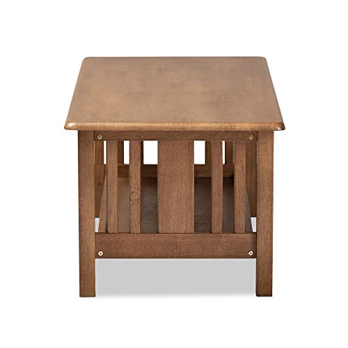 Traditional Transitional Mission Style Coffee Table Brown Rectangle Wood - Diamond Home USA