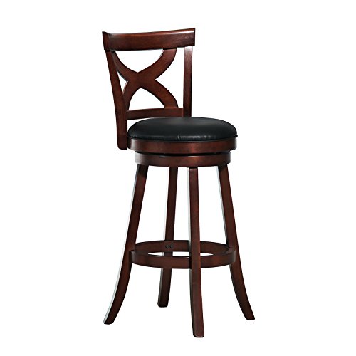 Homelegance Basalt Swivel X Back Bar Stool - Dark Cherry - Diamond Home USA