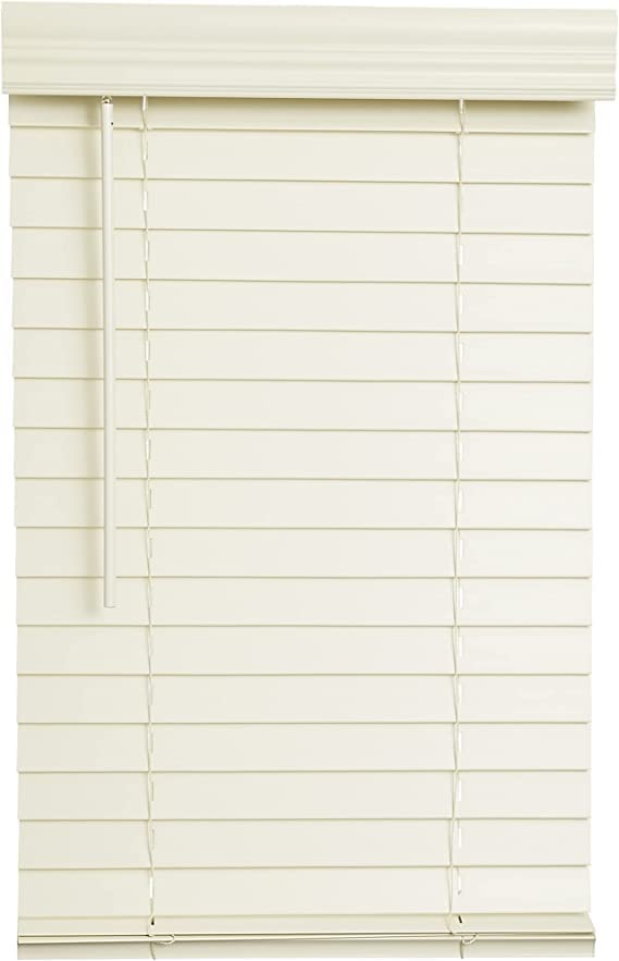 2" Cordless Faux Wood Blind - Smooth Alabaster