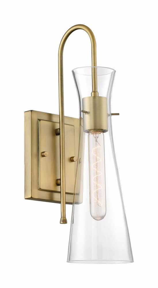 NUVO 60/6857 Bahari 1-Light Fixture Wall Sconce Vintage Brass - Diamond Home USA