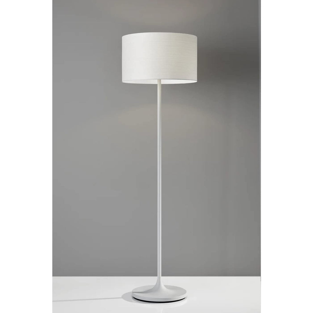 Adesso 6237-02 Oslo loor Lamp - Corrosion Resistant Scratch Proof White Matte - Diamond Home USA