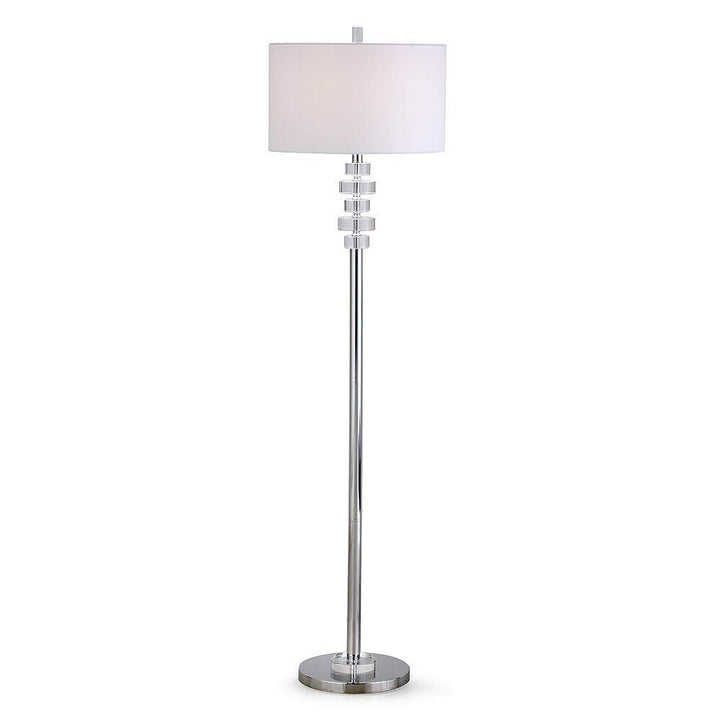 Crystal Floor Lamp Clear Glam Modern Contemporary Chrome - Diamond Home USA