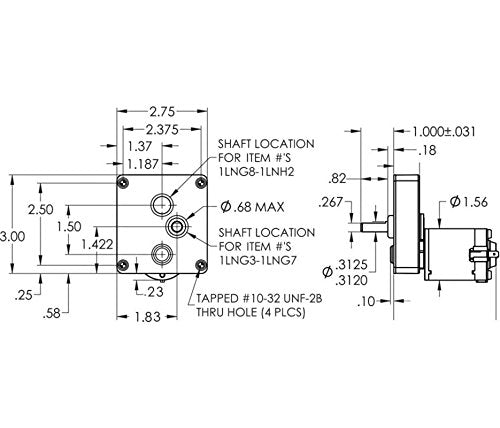 Dayton Model 1LNG9 DC Gear Motor 17 RPM 1/160 hp 12 Volts DC (4Z838) - Diamond Home USA