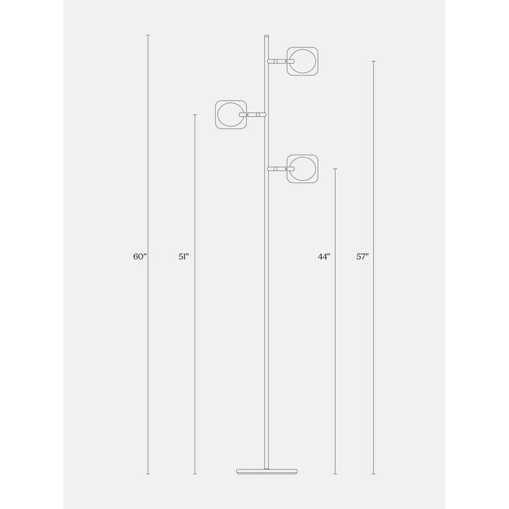 Tree Led Floor Lamp Silver Industrial Nickel Energy Efficient - Diamond Home USA