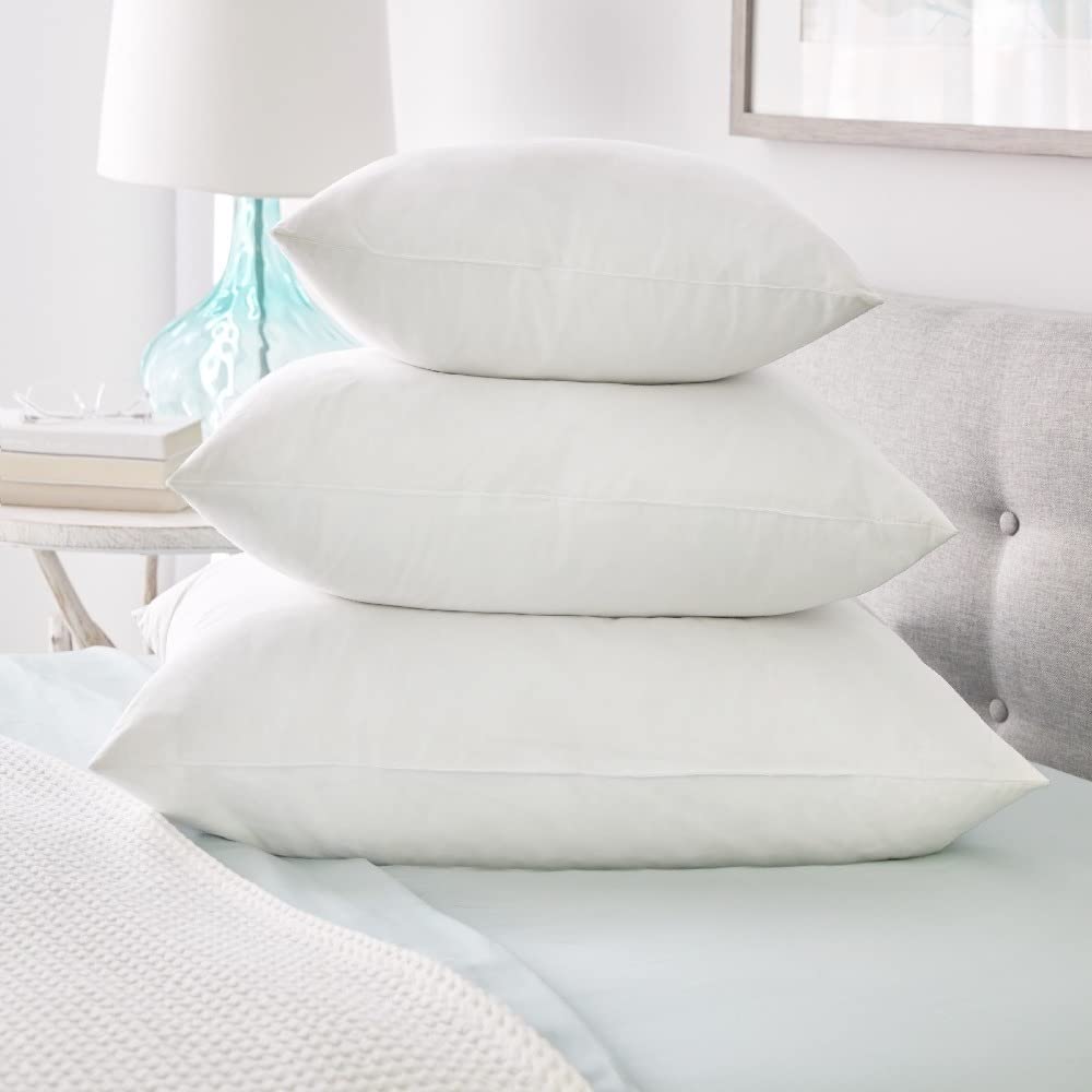 1221 Bedding Feather Pillow Inserts (Set of 2) - White 26 x 26 inches - Diamond Home USA