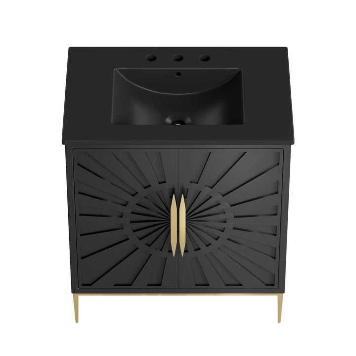 Modway Awaken Bathroom Vanity Cabinet 30" Black Black - Diamond Home USA