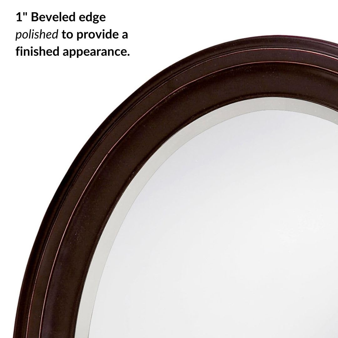 Howard Elliott George Oval Oil Rubbed Bronze all Mirror Oval Bevelled Hanging - Diamond Home USA