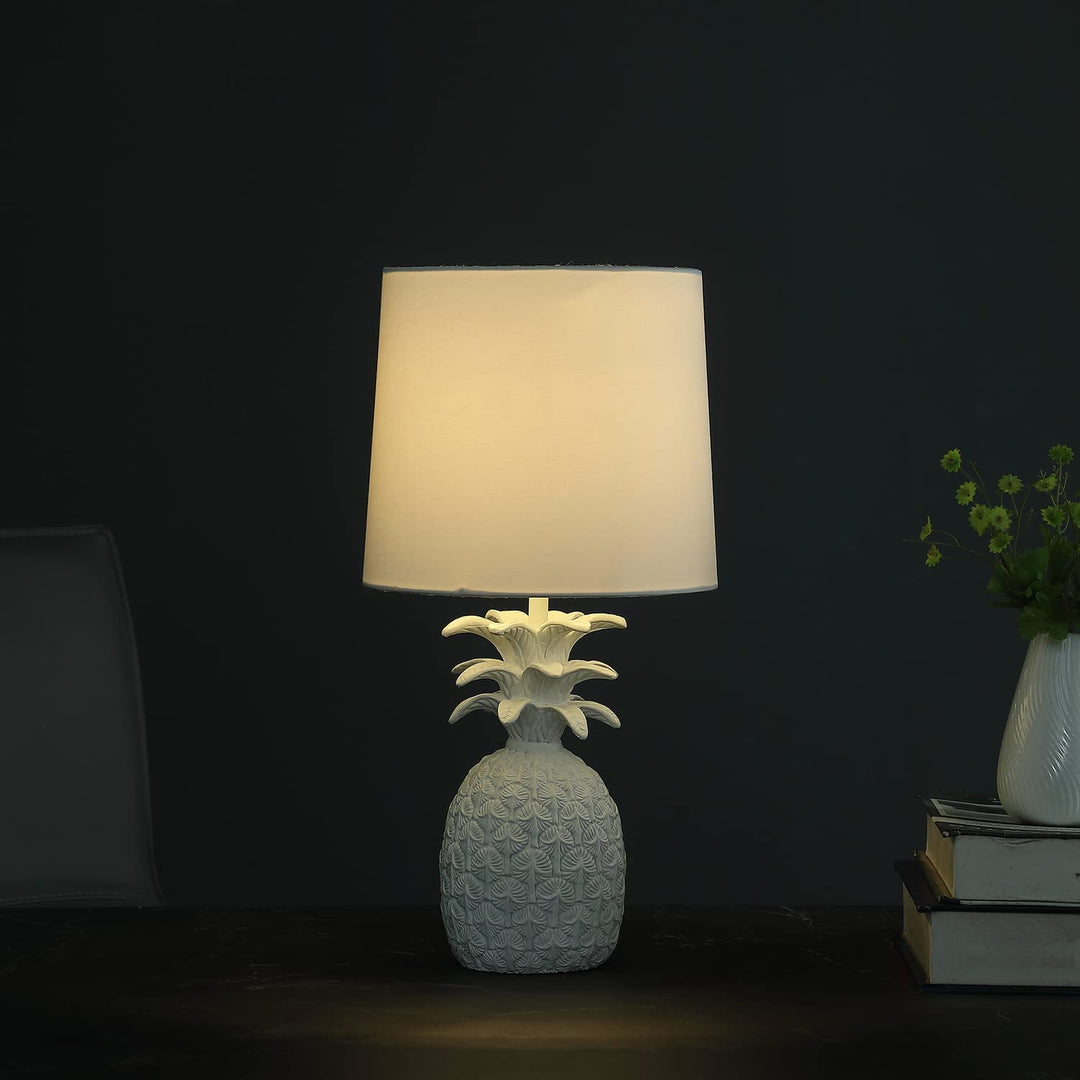 ORE International 17" in Coastal White Tropical Heahea Pineapple Table Lamp - Diamond Home USA