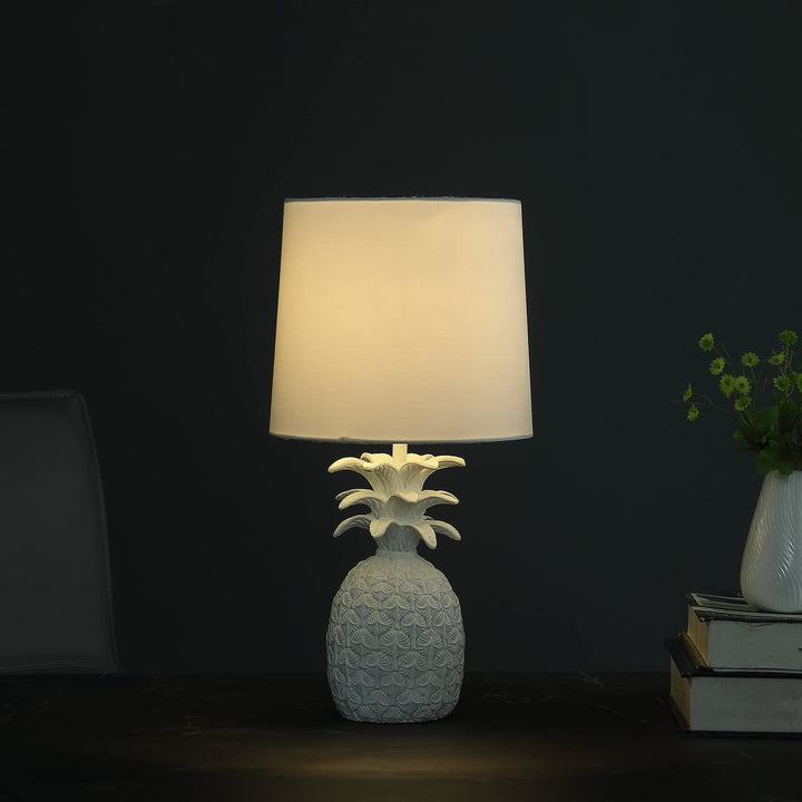 ORE International 17" in Coastal White Tropical Heahea Pineapple Table Lamp - Diamond Home USA