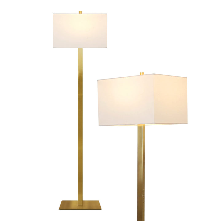 Led Floor Lamp Brass Mid-Century Modern Bulbs Included Energy Efficient
