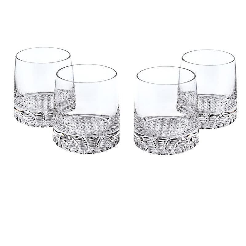 Park European Mouth Blown Whiskey Set 4 Pc Rocks Or Dof Clear Glass Piece