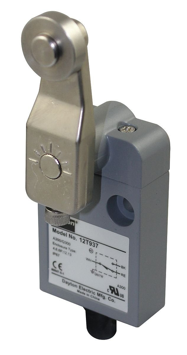 Dayton 12T937 Mini Limit Switch SPDT Vert Rotary Lever
