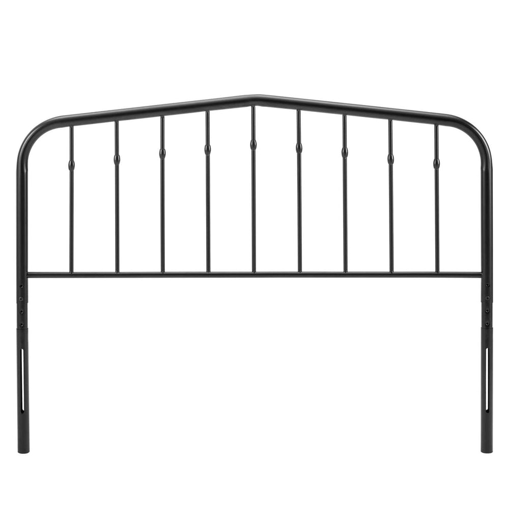 Modway Lennon Modern Farmhouse Metal Queen Headboard in Black - Diamond Home USA