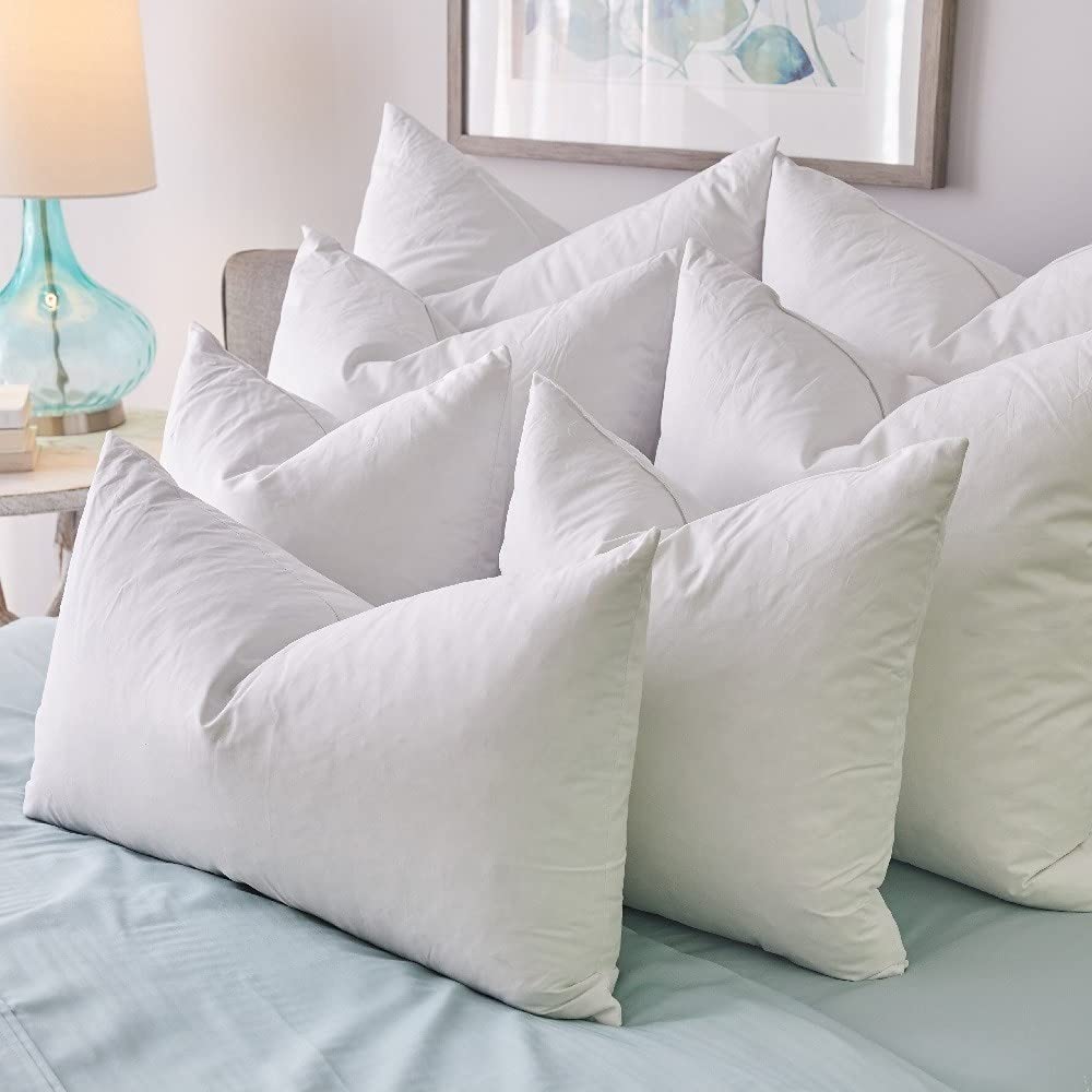 1221 Bedding Feather Pillow Inserts (Set of 2) - White 26 x 26 inches Pillow Inserts - 26x26 (euro) - Polyester - Set of 2