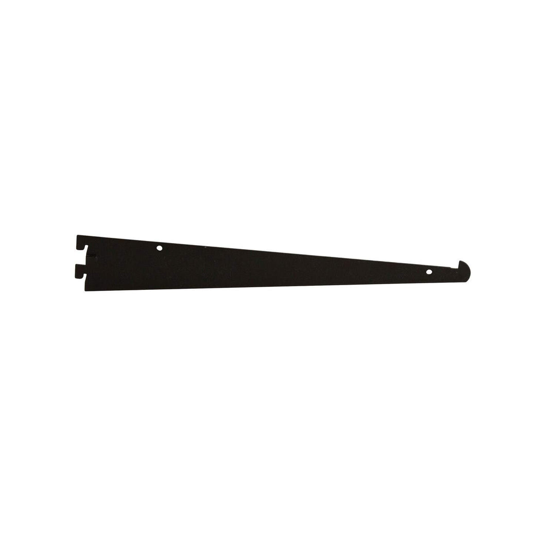 12" Matte Black Tap-in Style Shelf Bracket for Universal Line Slotted