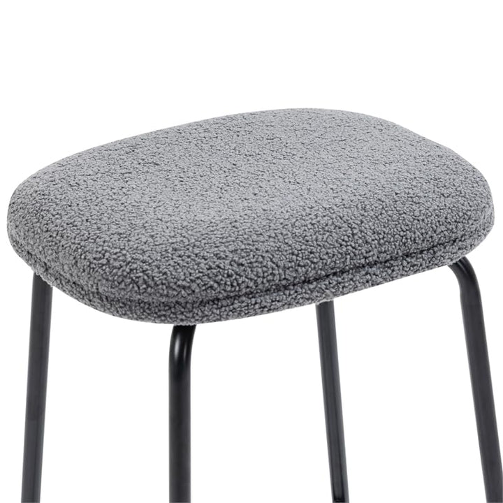 Glamour Home Set of 2 Ayana Gray Boucle Fabric Backless Counter Stool with Black - Diamond Home USA