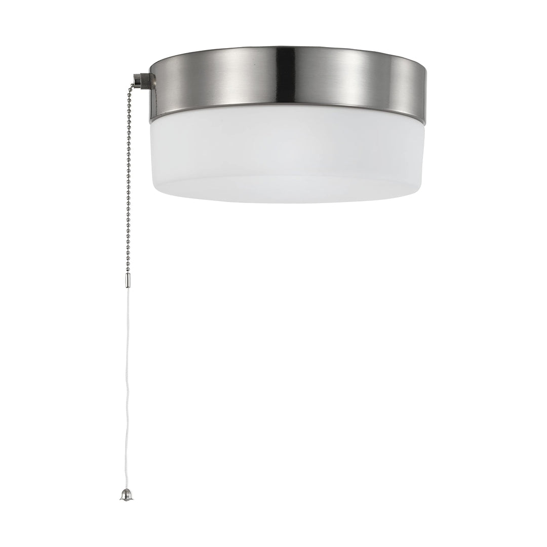 12 Watt 8 Inch Led Flush Mount Fixture with Pull Chain Brushed Nickel Frosted - Diamond Home USA